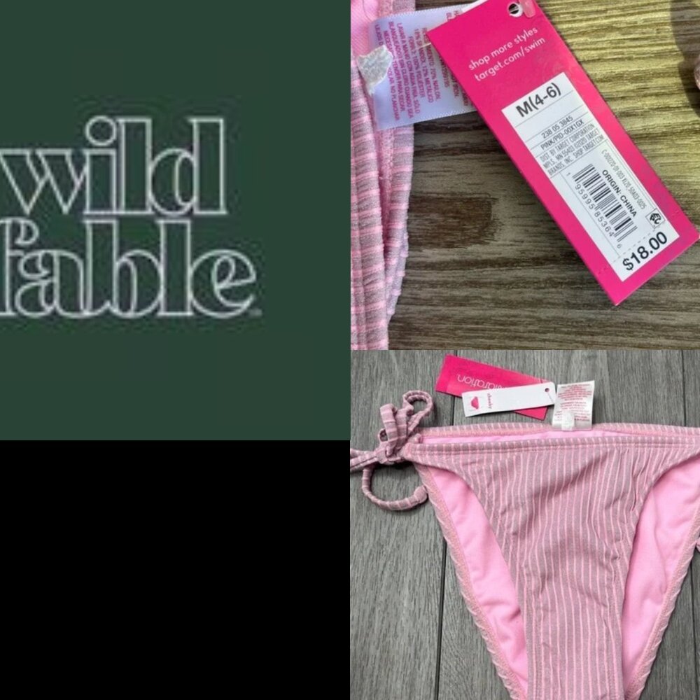 Wild Fable Pink Striped Bikini Bottom
